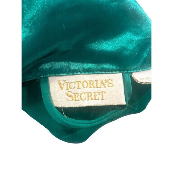Vintage Victoria's Secret Gold Label Green Satin Kimono Robe Size M - Picture 6 of 7